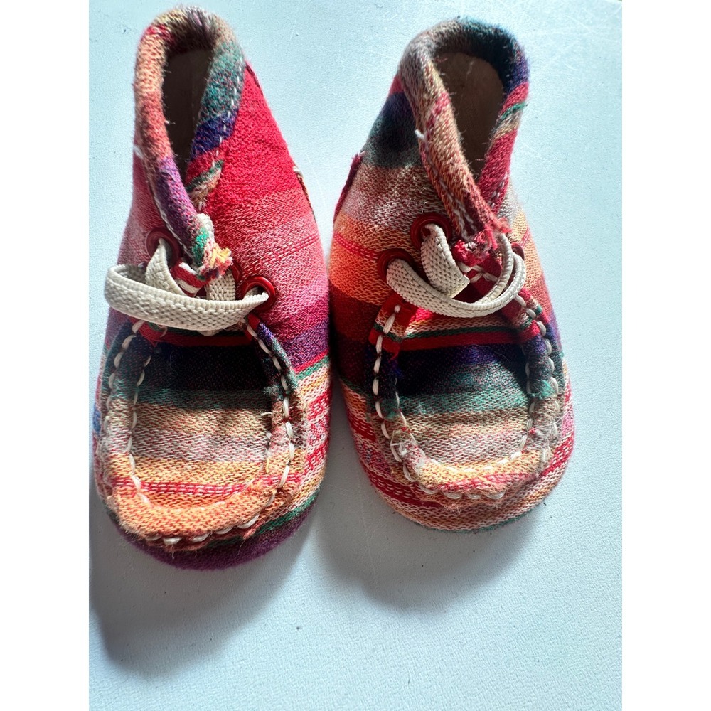 Twister Infant Serape Stripe Moccasins Multi Color Soft Sole Crib Shoes 0
